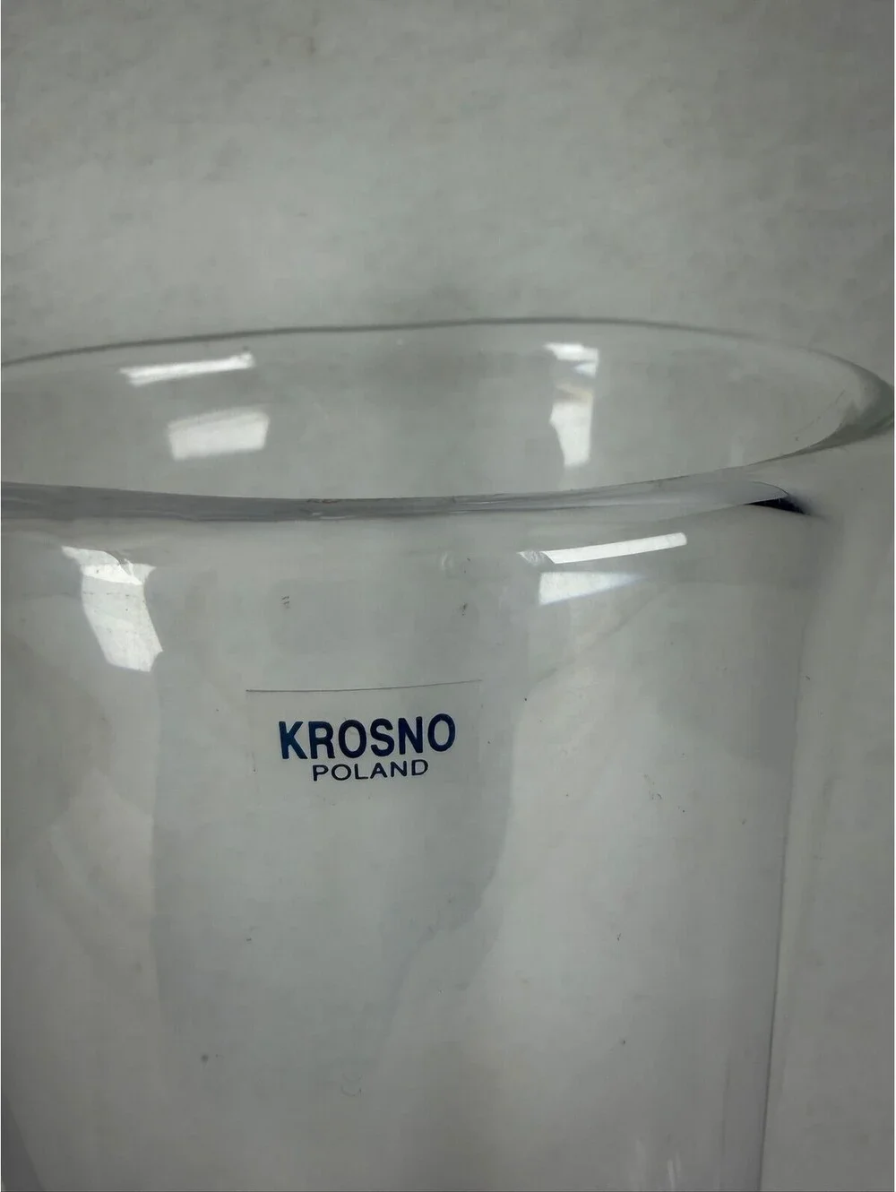 Krosno Poland Clear Glass Pitcher with Spout - Storage S-15
